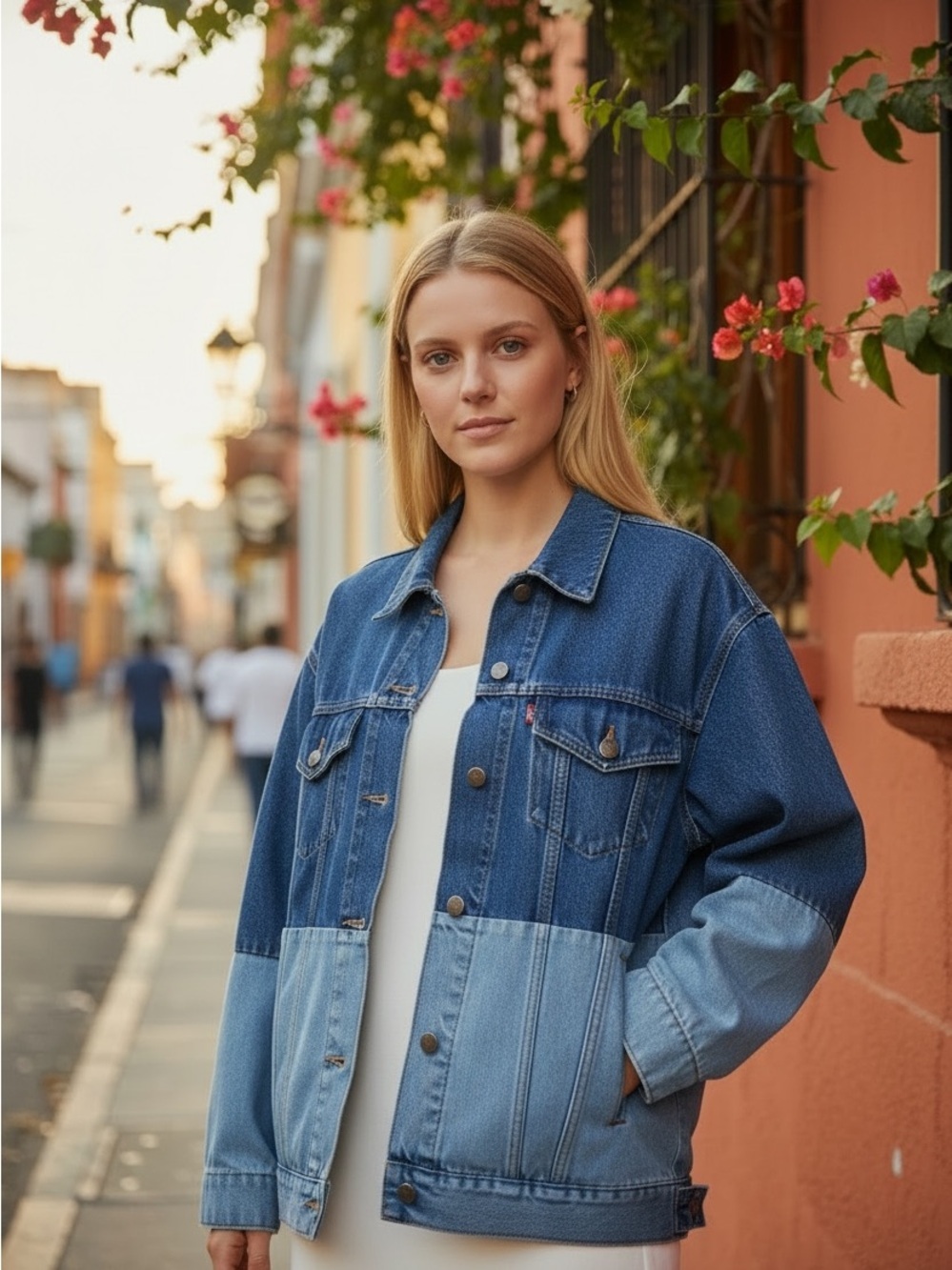 Levi’s baggy two toned trucker jacket l